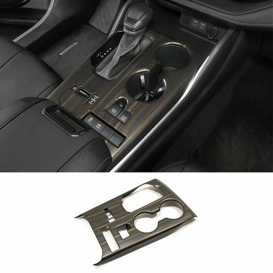Wood Grain Gear Box Shift Cup Holder Panel Trim for Toyota Highlander 2020-2023