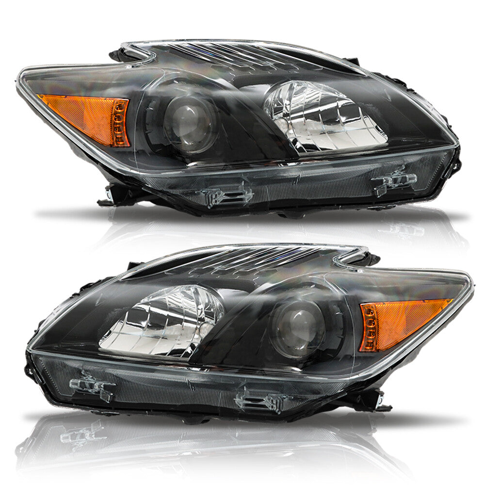 Headlights suitable for 2012-2015 Prius, halogen black kit, one pair, LH+RH- n