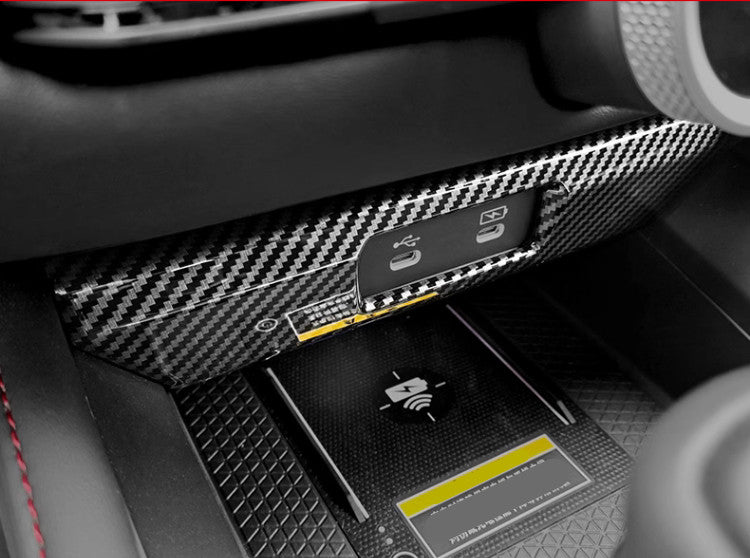 for Honda Accord 2023 2024 USB Power Trim Panel Cover Frame Carbon Fiber 1pcs v