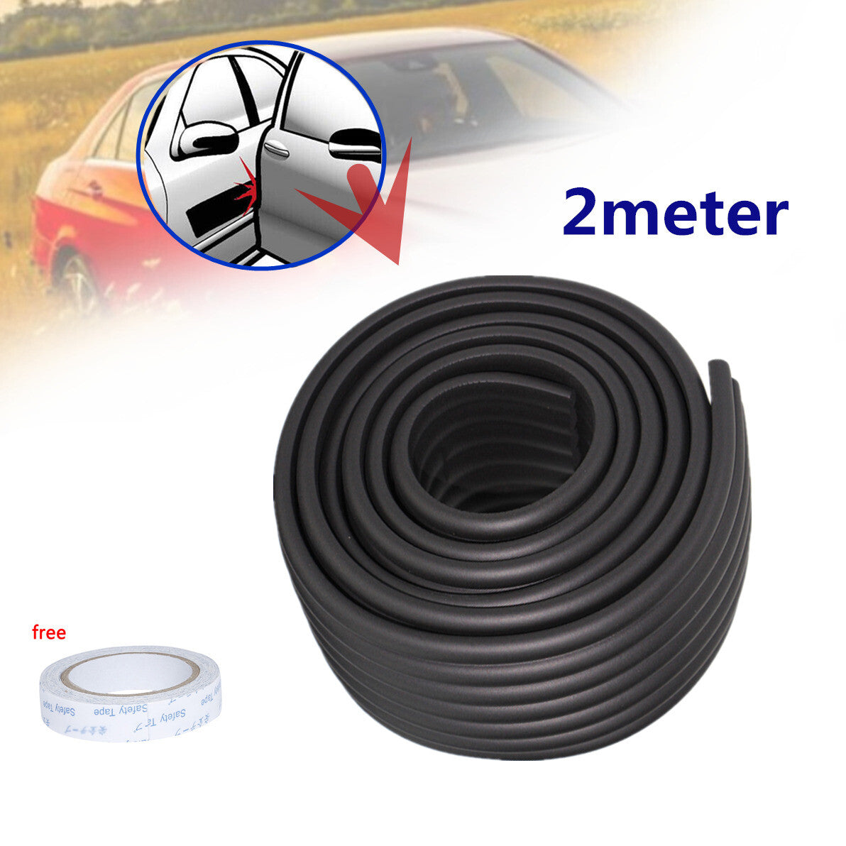 2M Widen Car Side Door Body Protector Prevents Dent Cratches w/Double Side Tape v