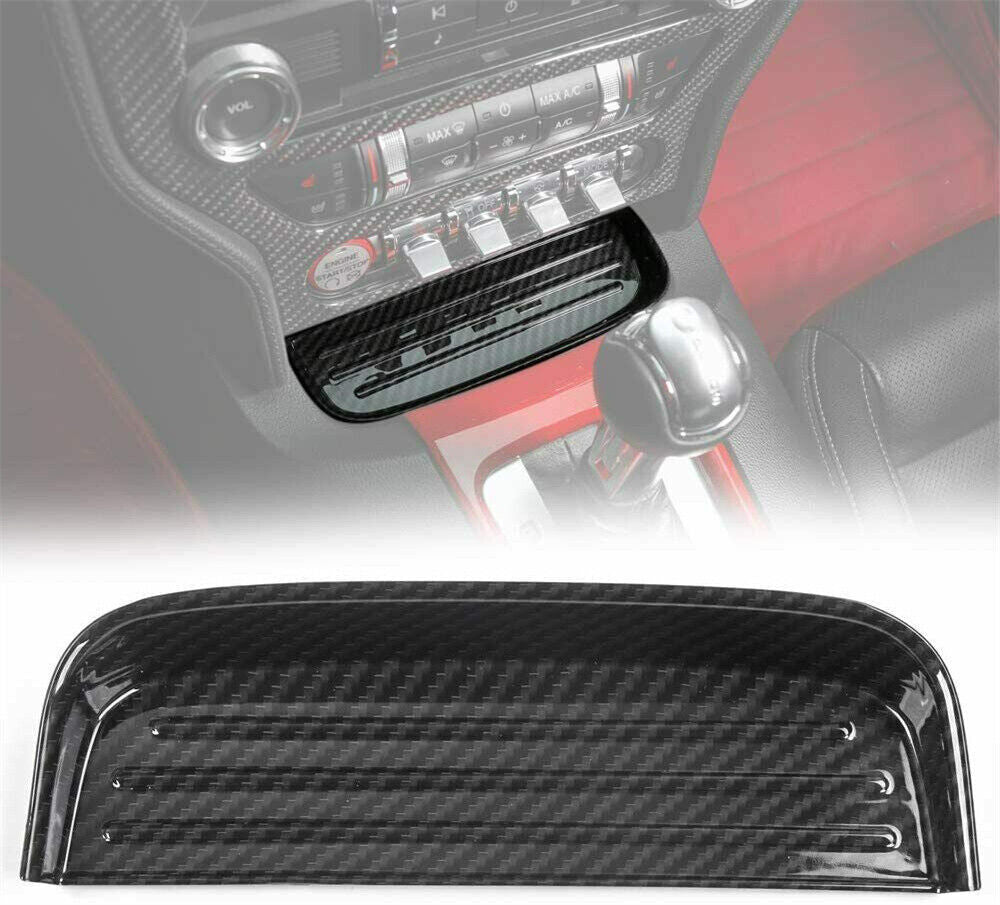 Carbon Fiber ABS Front Gear Shift Storage Box Tray Trim for Ford for Mustang 2015-22
