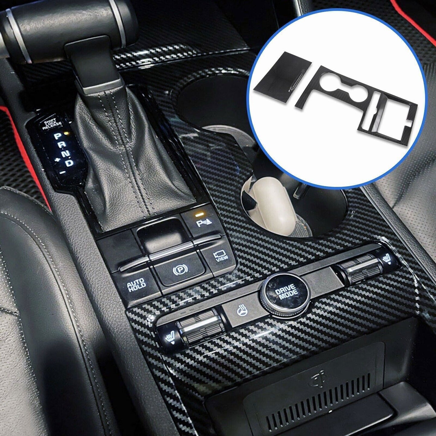 Carbon Fiber pattern Center Console Gear Shift Panel for Kia K5 LX/LXS 2021-2023