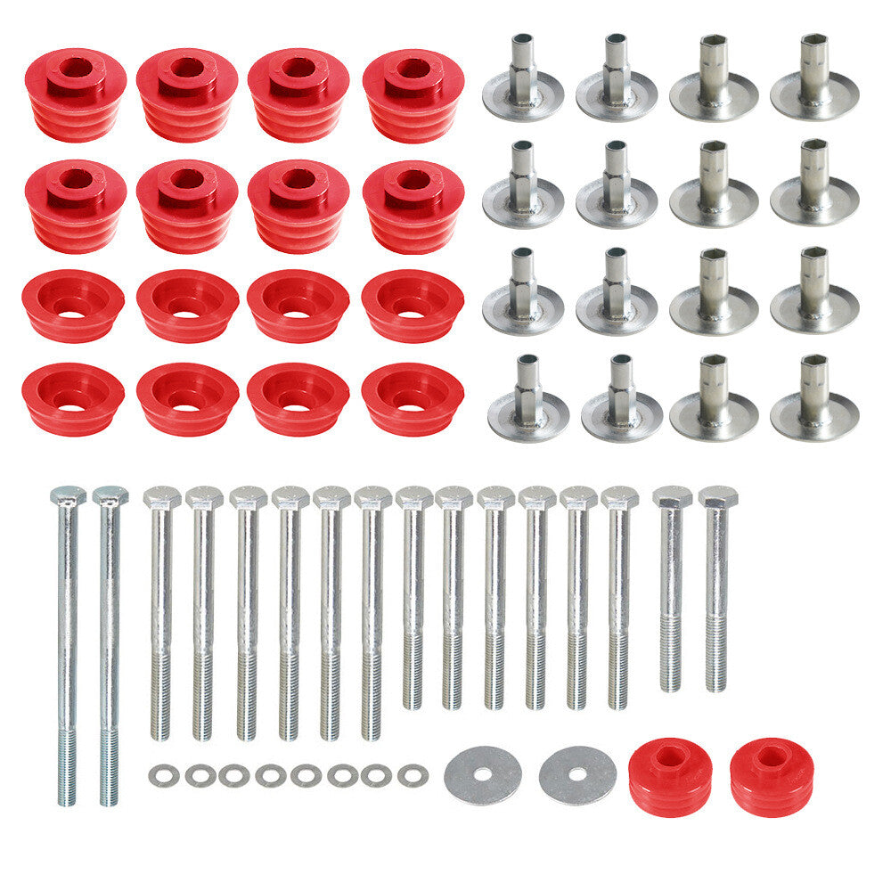 Red body cab mounting bushing kit for 2008-2016 for Ford F250 F350 Super Duty 2WD 4WD