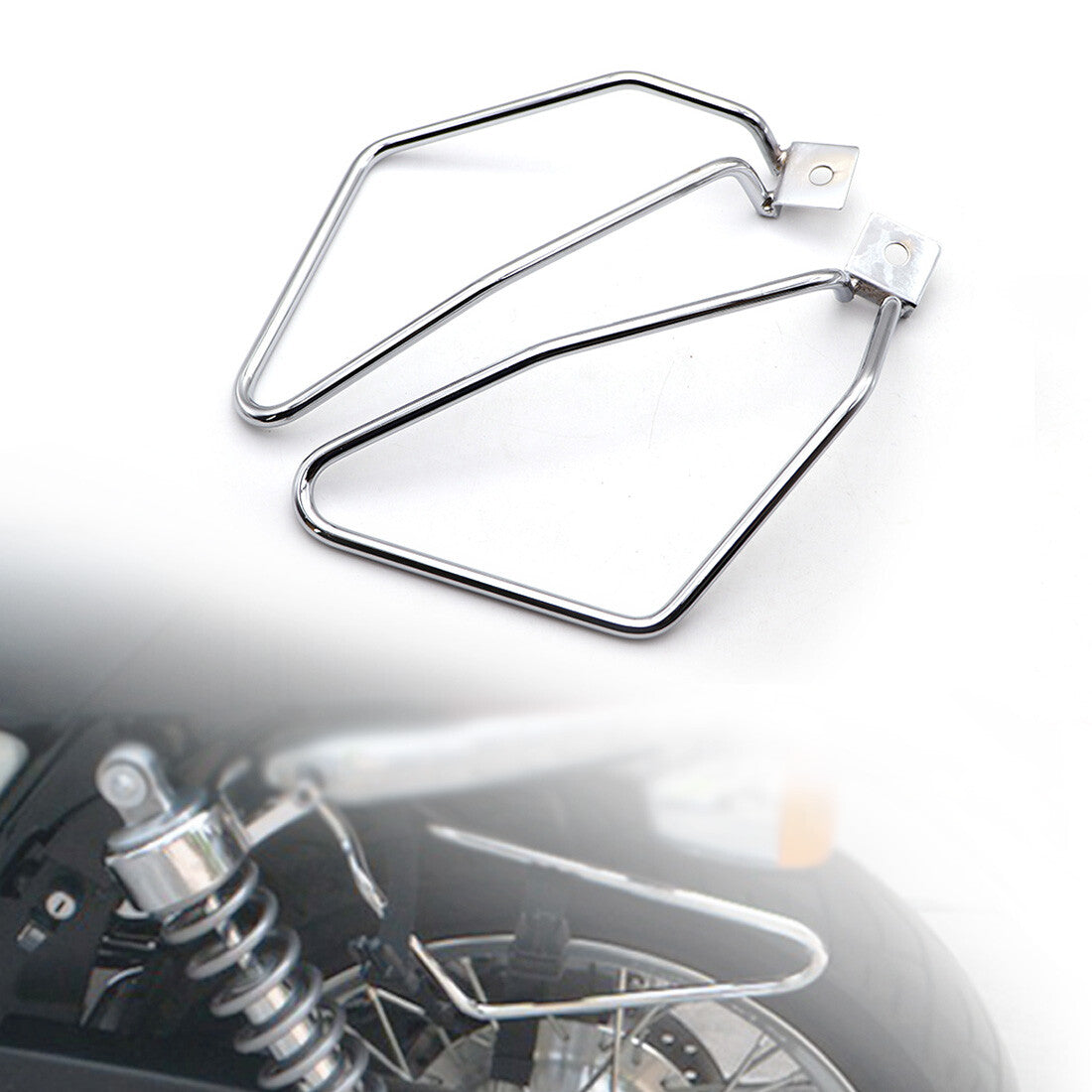 New Chrome Metal Saddle bag Support Bar Mount Bracket for Harley Sportster XL883 Q