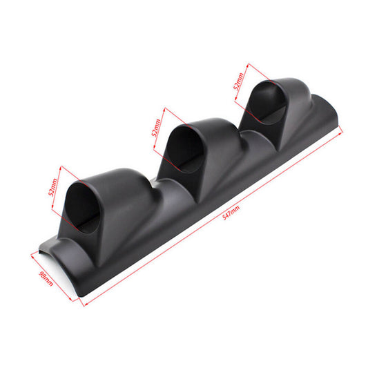 Side Car 2 52mm Universal Three Hole DashBoard Gauge Pod Holder ABS Q