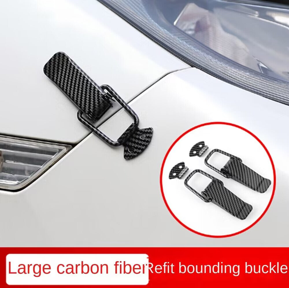Car Truck Bumper Clip Security Hook Lock Fast Release Fastener Carbon Fiber Look