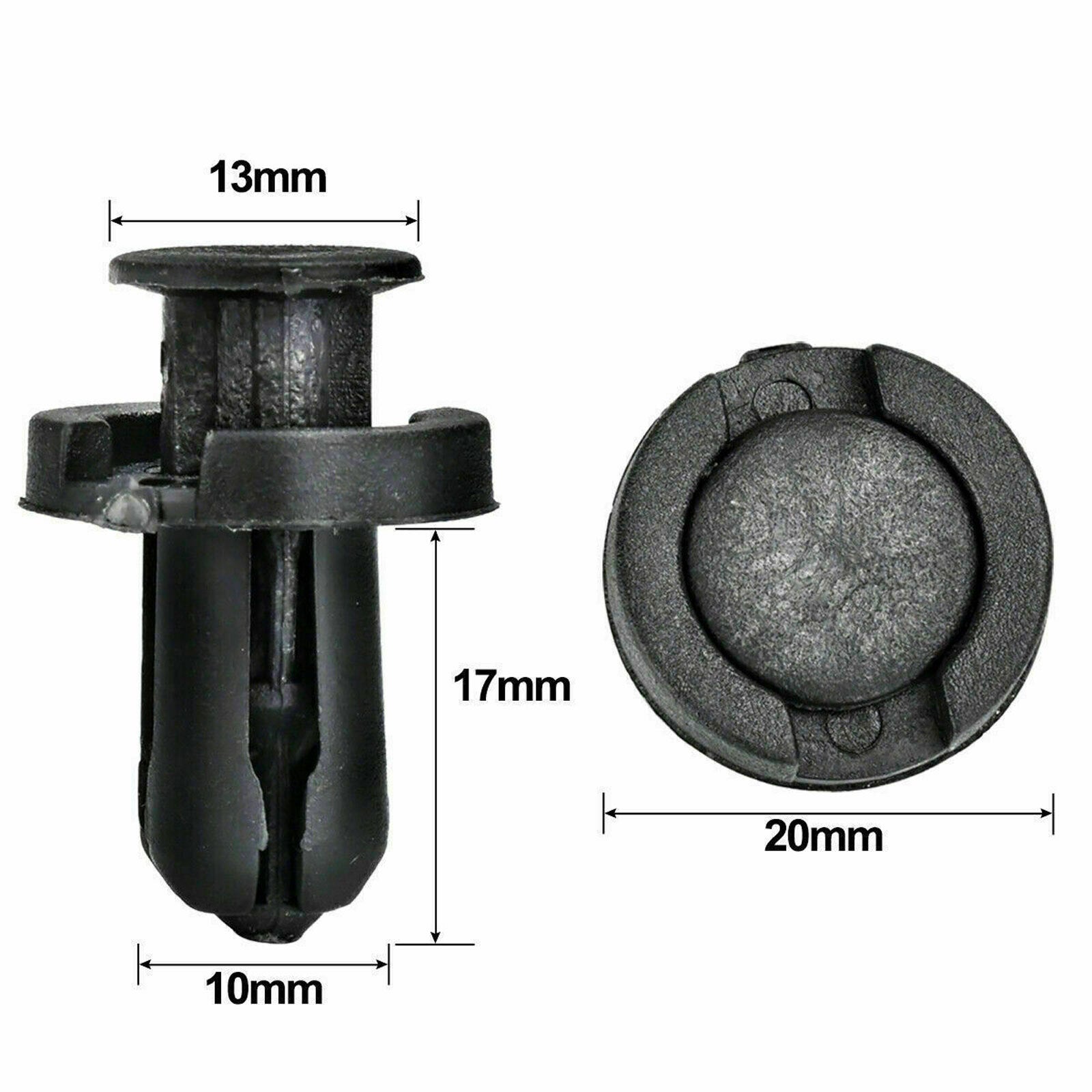 20Pcs Bumper Clips 10mm Hood Fender Push Rivets Retainer Fasteners for Honda 1