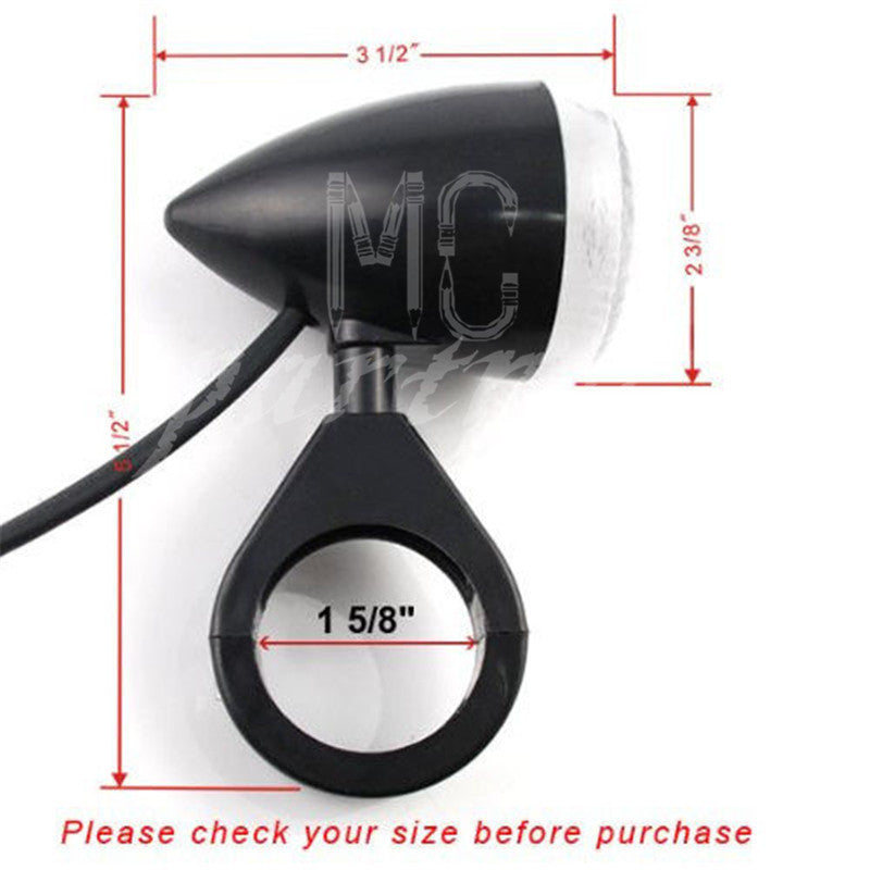 Black 39mm Relocation Fork Clamp Bullet Front Rear Turn Signal Light for Harley Q