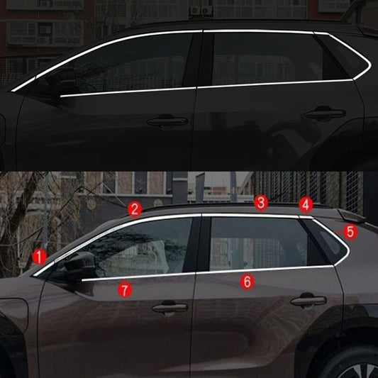 for Toyota BZ4X 2023-2024 Chrome Steel Window Sill Molding Strip Cover Trim 14Pc