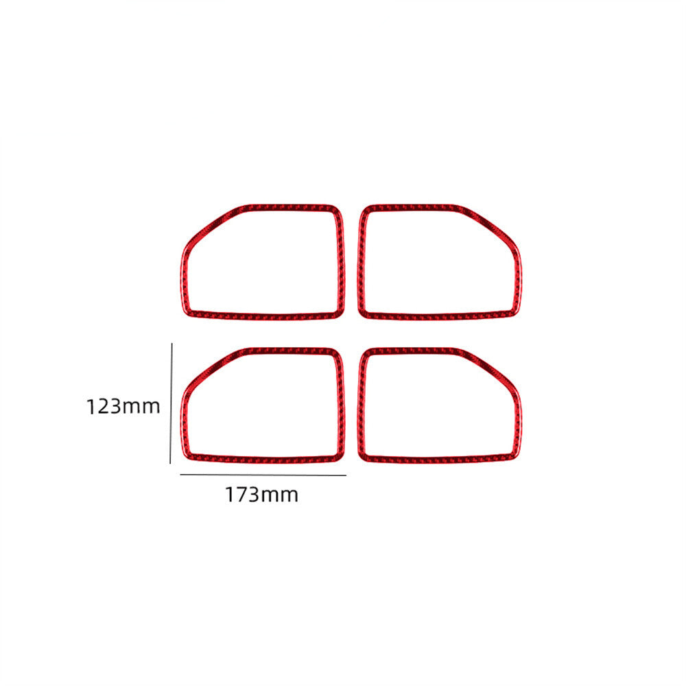 for Audi Q5 2009-2017 Red Air-Con Climate Knob Trim Cover Type-A Carbon Fiber v