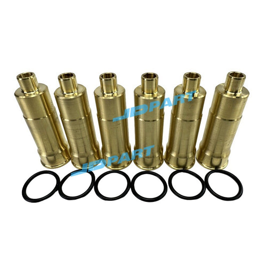 Suitable for 6 PCS 6D16 fuel injector nozzle sleeves for excavator engines -