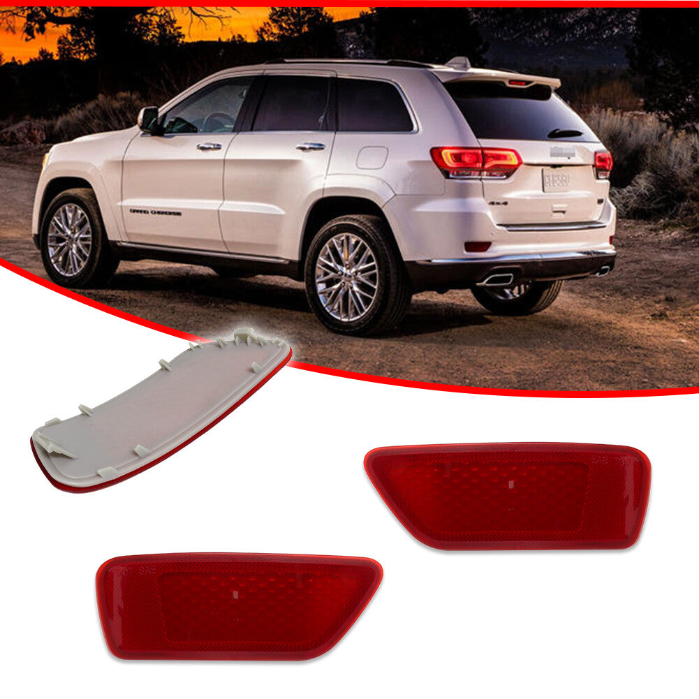 LH&RH for for Jeep Compass 2011 - 2016 Grand Cherokee Red Rear Bumper Reflector Light - v