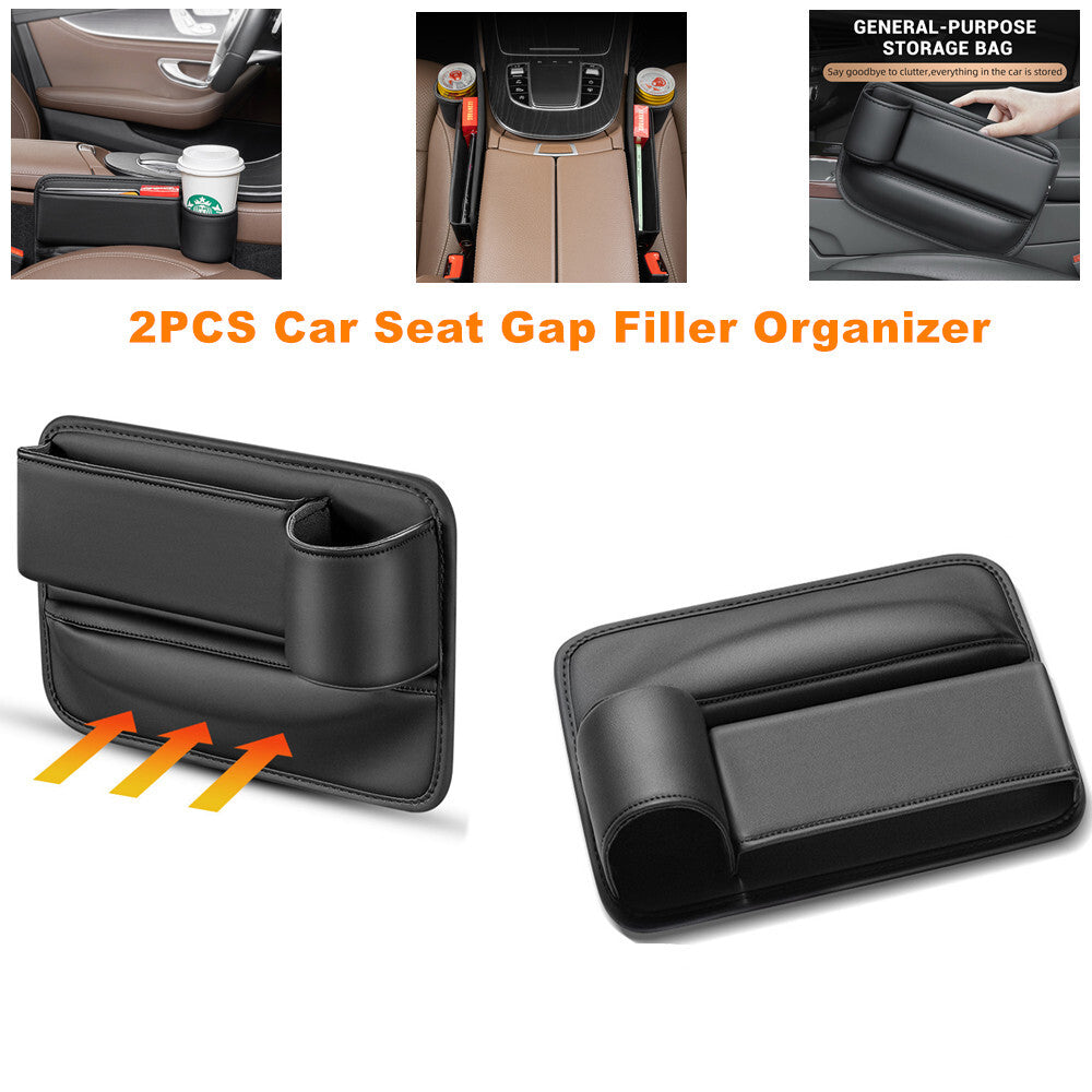 2-Pack Car for Seat Gap Filler Storage Box, Console for Seat Side Storage Box with Cup Holder n