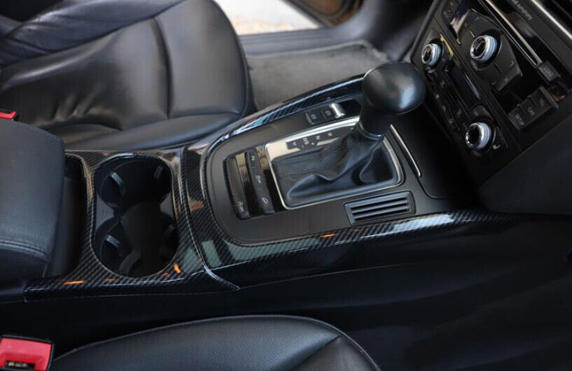 Console Gear Shift Frame Trim ABS Style Car for Audi Q5 2009-2017 Carbon Fiber