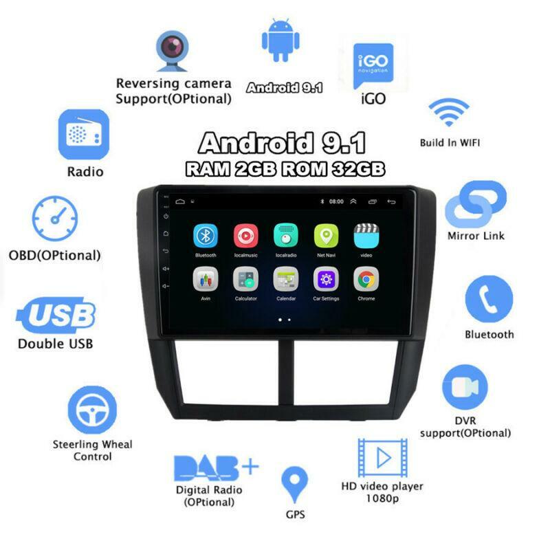Android 9.1 Car Stereo Radio Headset 9-inch HD GPS for Subaru Forester 2008 - 2012 - n