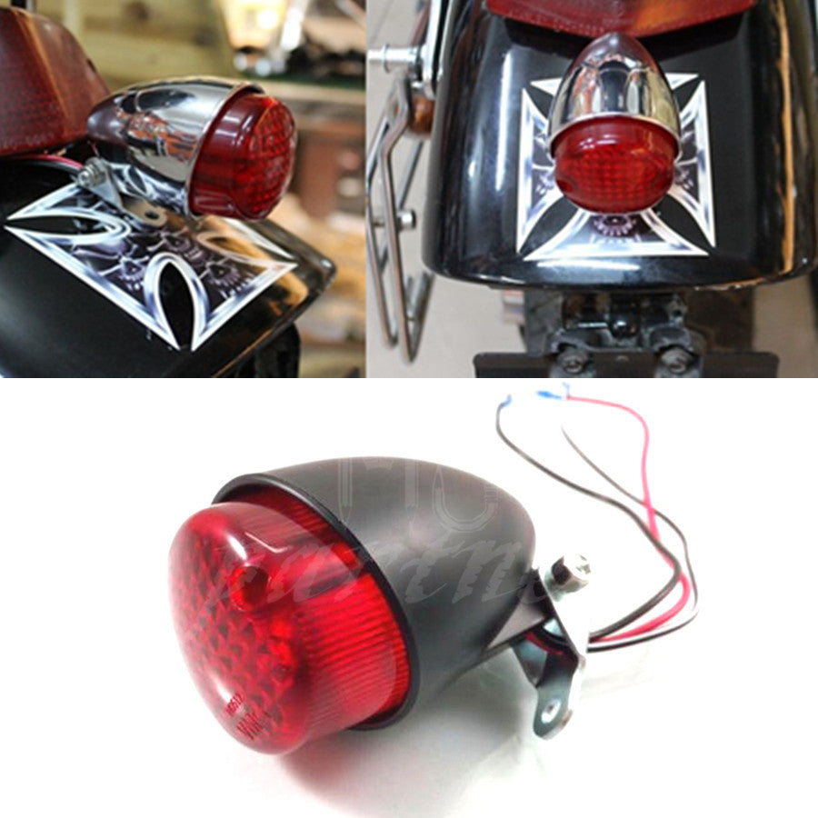 Black LED Rear Tail Brake Running Light for Harley Bobber Cruiser Chopper Custom Q