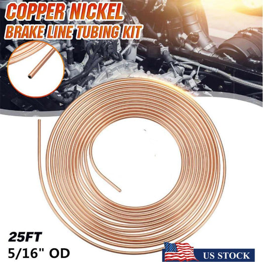 1PCS Steel Zinc Copper Nickel Brake Line Tubing Kit 5/16 in OD 25 Ft Coil Roll Q