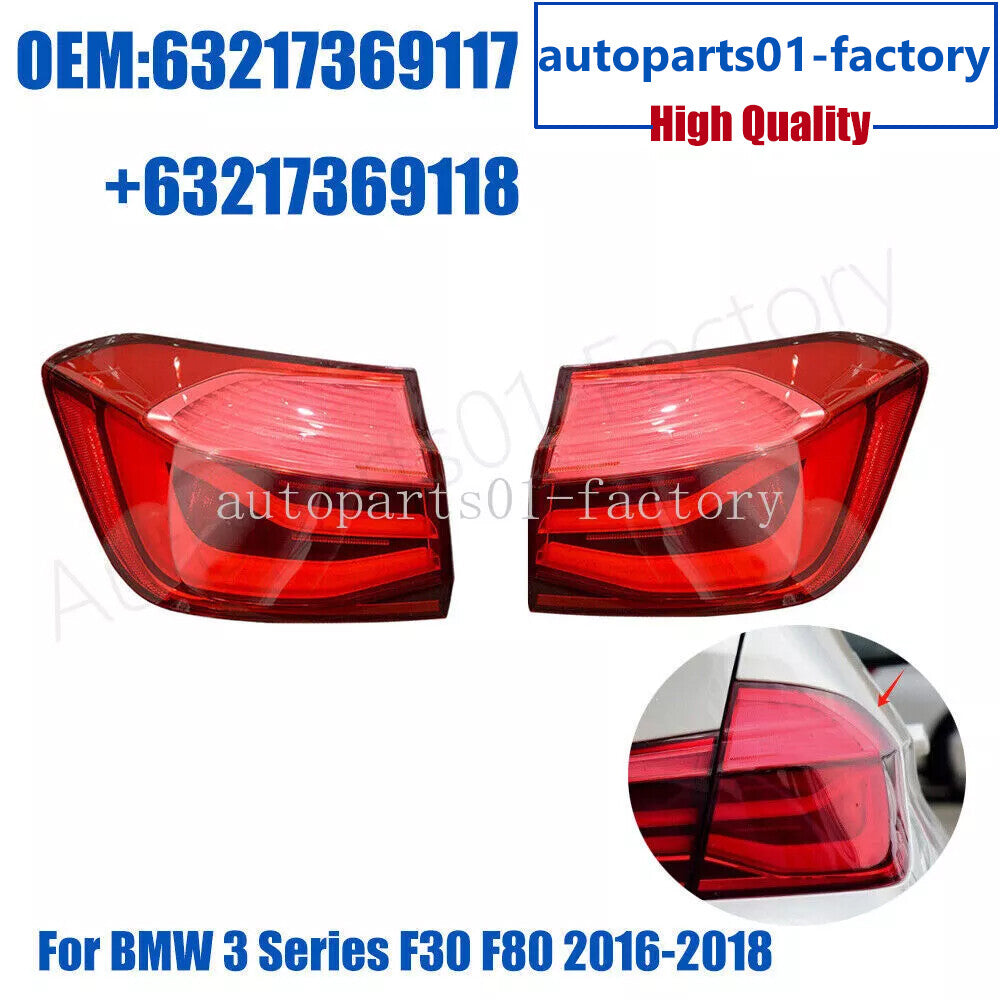 1 Pair Rear L+R Stop Lamp Tail Light for BMW F30 F80 M3 3 Series 2012-2018