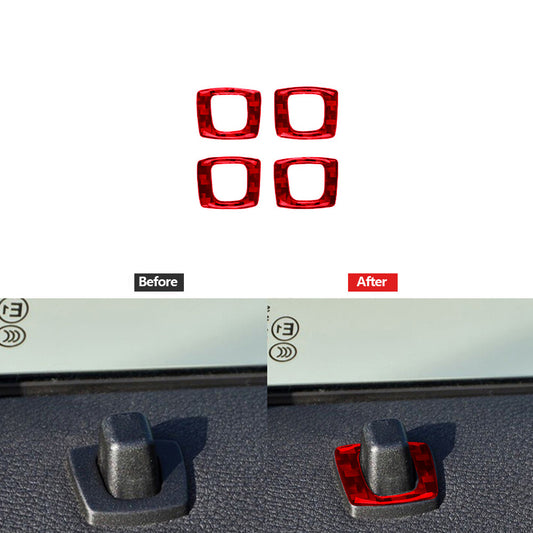 4X Red Carbon Fiber Door Locker Trim for BMW X3 2004-2010