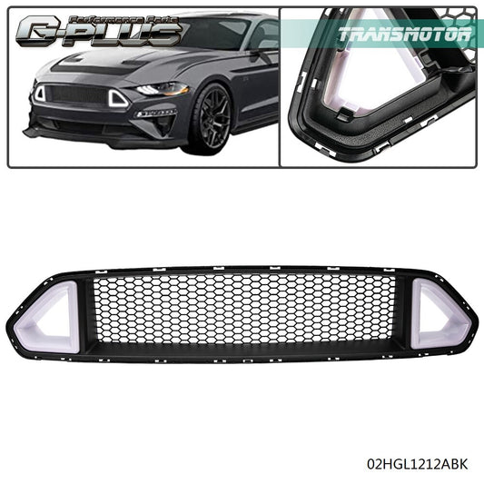 Fits 18-21 for Mustang Grille with DRL Yellow Turn Signal White LED Light - v