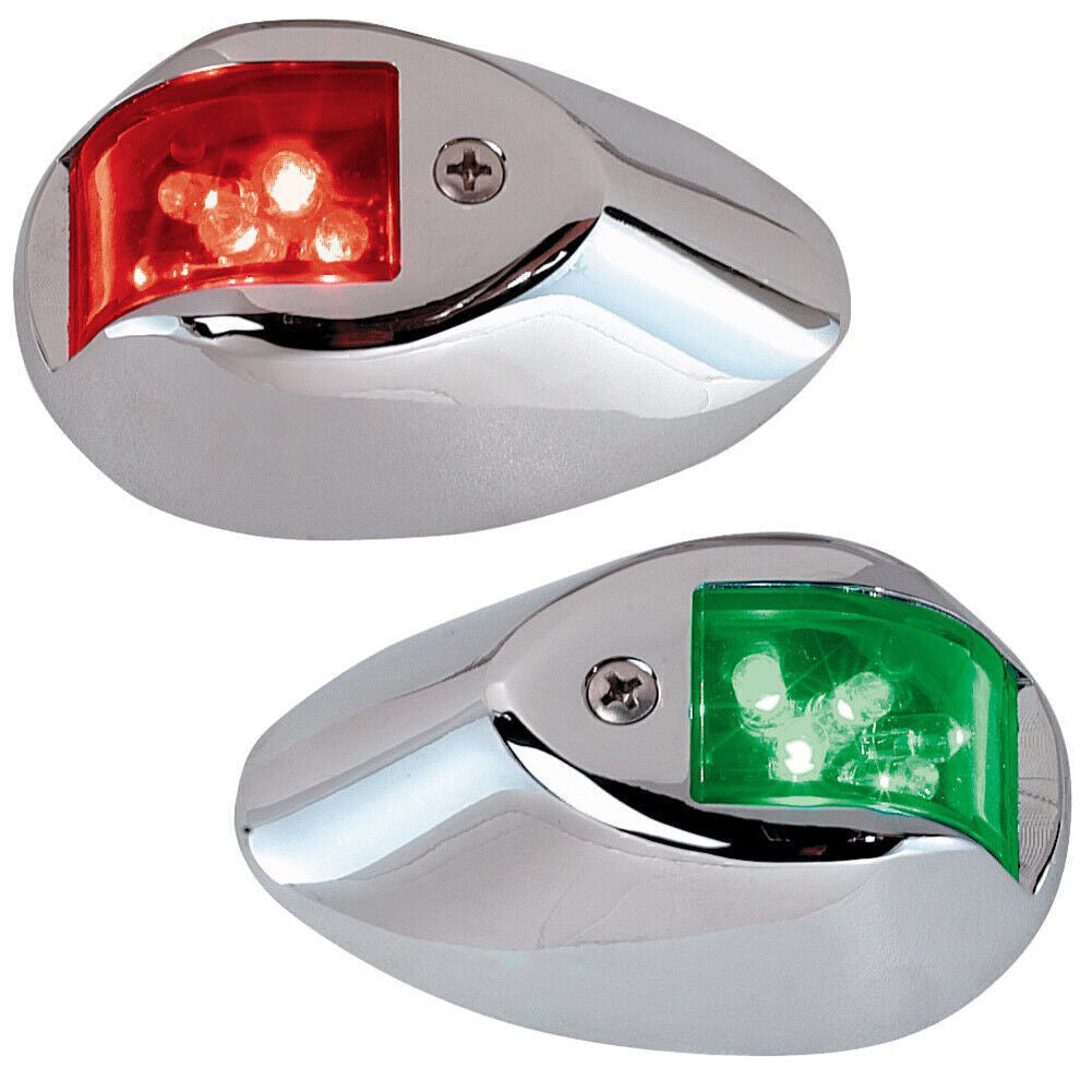 Two pairs of red and green boats vertically mounted with 12V LED navigation side lights, 915935 mm. n