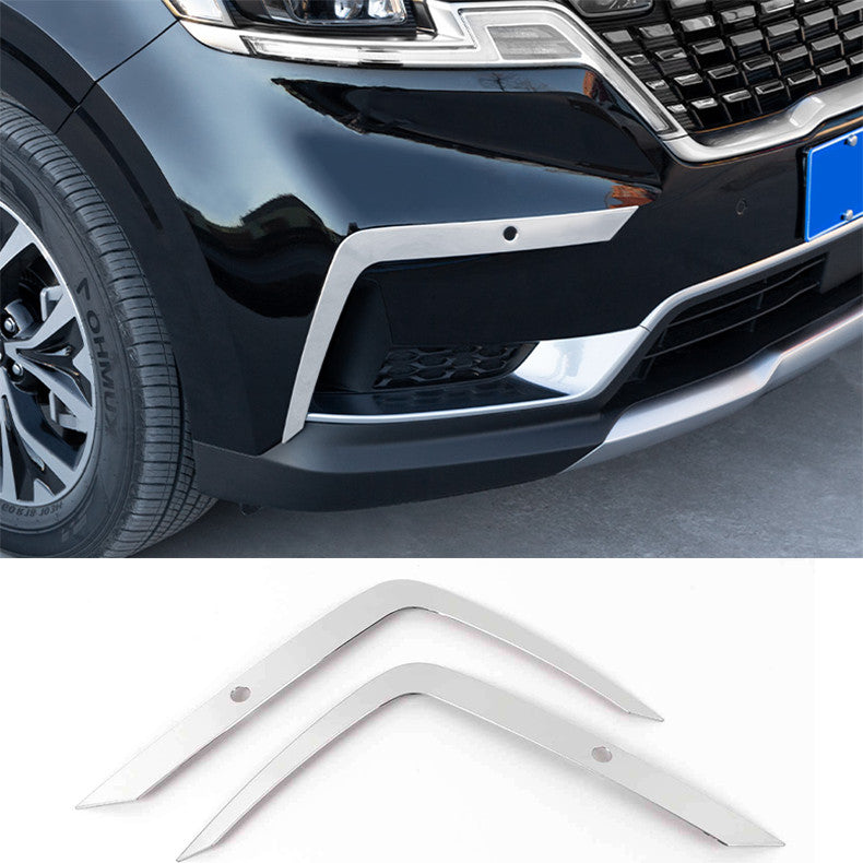 for Kia Carnival 2022-2023 Chrome Front Fog Light Lamp Eyelid Strip cover trim