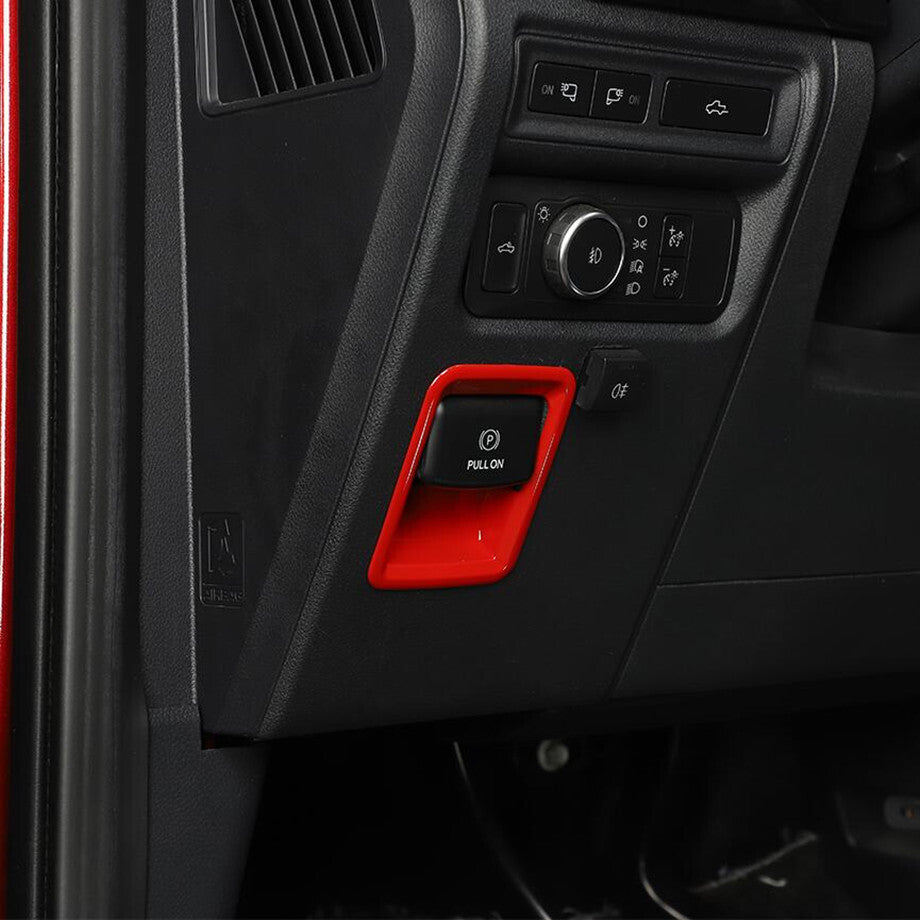 1P Car Handbrake Switch Cover Trim For F150 2021-2023 Accessories Red v