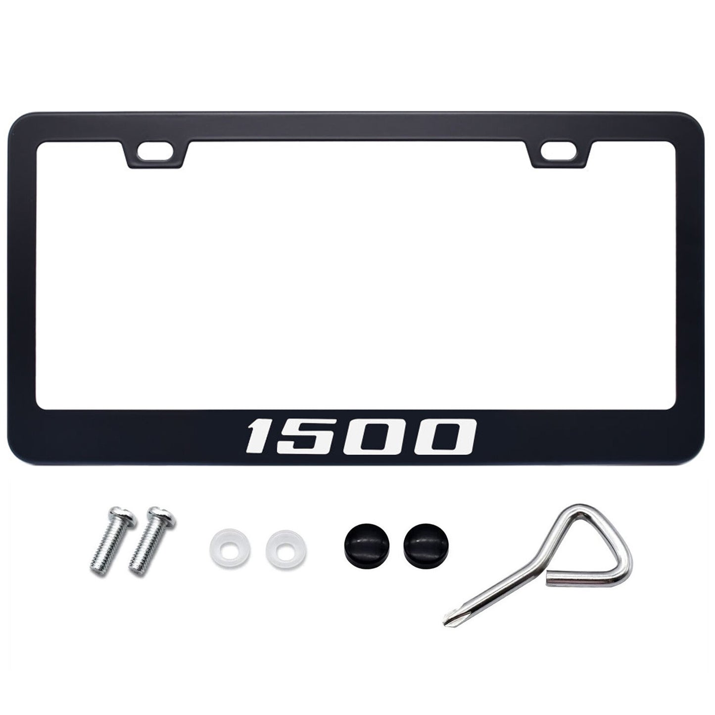 Metal black license plate label frame cover fits for Dodge for Ram 1500 Crew Cab pickup - n