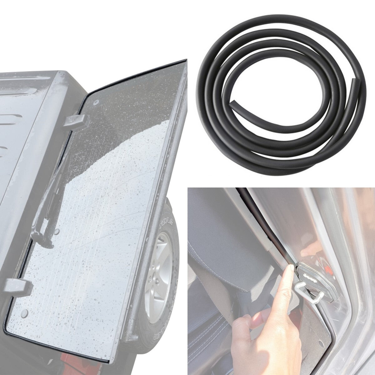 5 meters Car Door Tailgate Rain Gutter Guard Deflector Strip for Jeep for Wrangler
