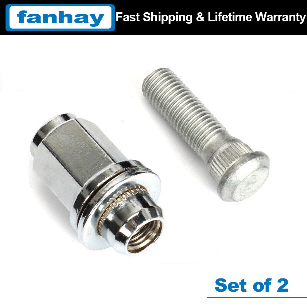 2Pcs/set Wheel Lug Stud Hub + Lug Nut for Toyota and for Lexus Chrome 90942-01058 Q
