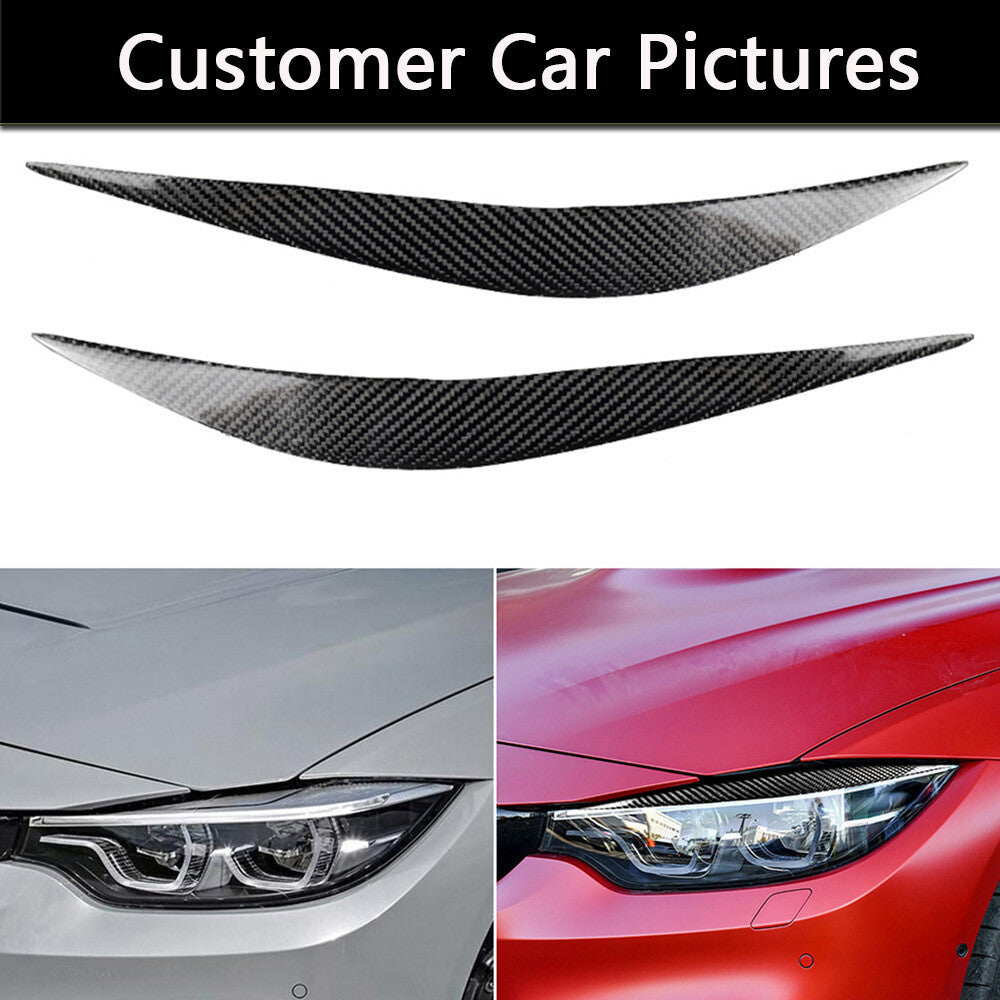 Carbon Fiber Headlight Eyebrow Eyelids for BMW F32 F33 F36 F80 M3 F82 F83 M4