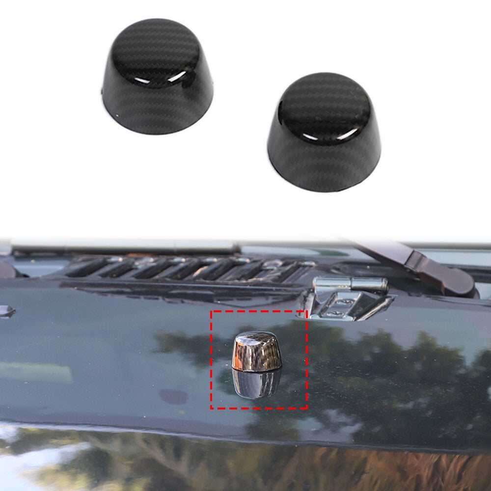 Carbon Fiber Engine Hood Rubber Head Cover Trim for Jeep for Wrangler JK 07-18
