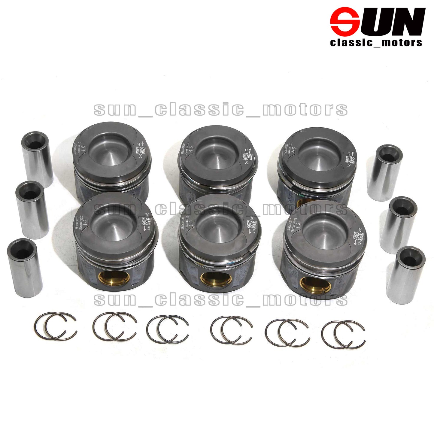 6-Piece Piston Ring Set, Oversized 0.5mm, for G350d ML350 CDI OM642 3.0-