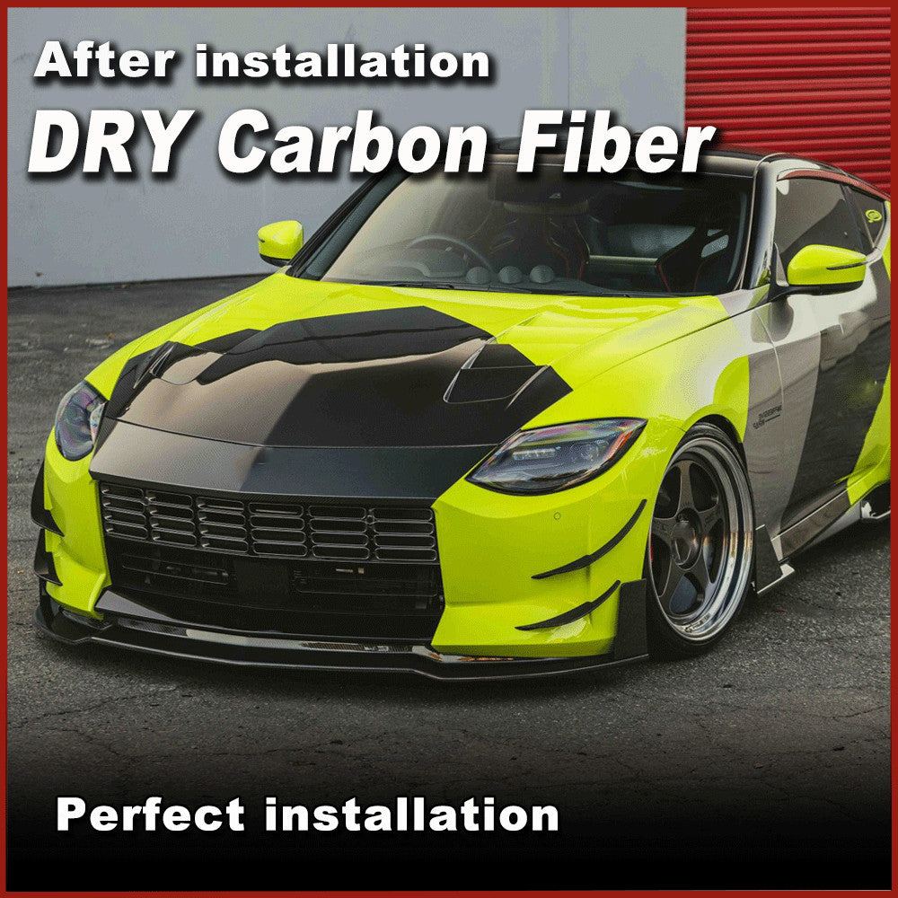 for Nissan 400Z Z 2023+ Dry Carbon Fiber Front Bumper Fins Canards Vent Splitter