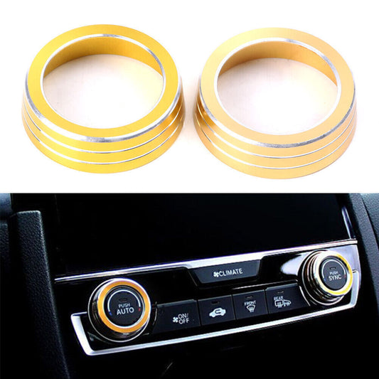 AC Air-condition Control Switch Cover Ring Gold fit for Honda for Civic 2016 2017 Car