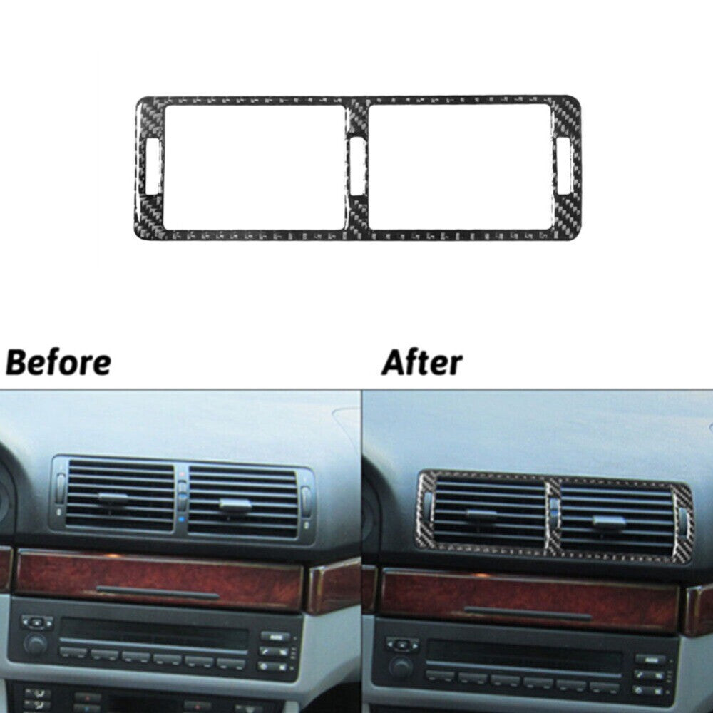 1x Carbon Fiber Center Console Air Vent Frame Cover For 5- E39 98-2003 n