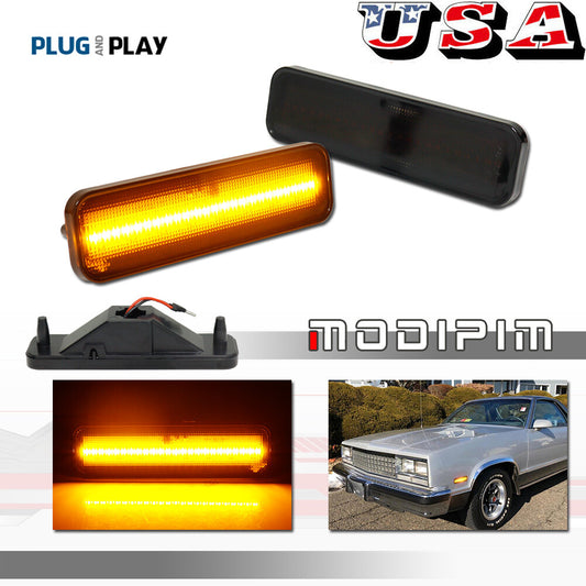 Smoke amber LED side marker light suitable for 82-87 El Camino and for GMC Caballero- v