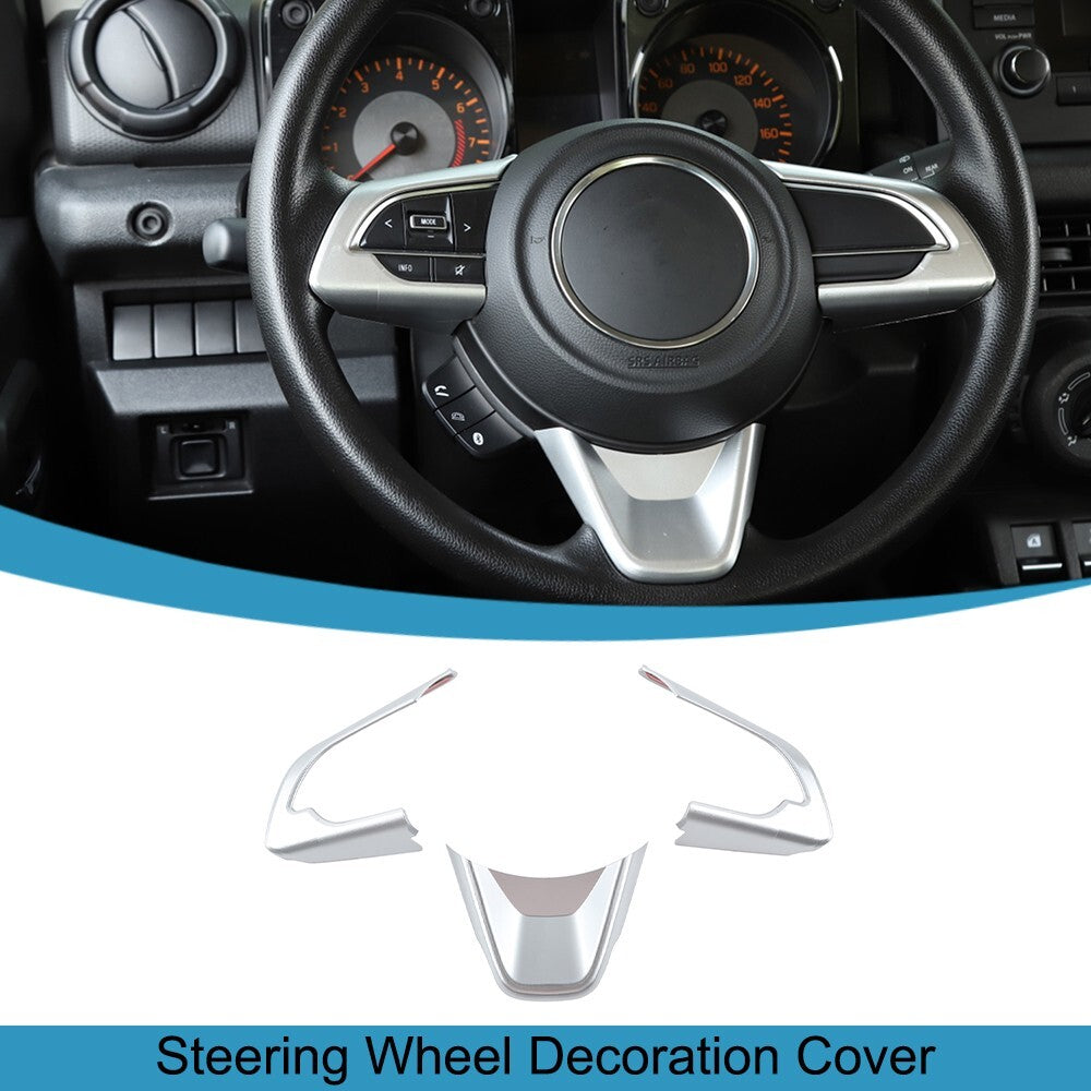 Silver Interior Steering Wheel Decoration Cover Trim for Suzuki for Jimny 2019-2023