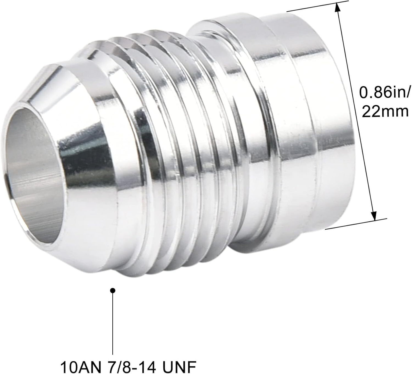 2Pcs AN10 -AN10 Male Billet Steel Weld On Fitting/Adapter 6061-T6 Aluminum Alloy