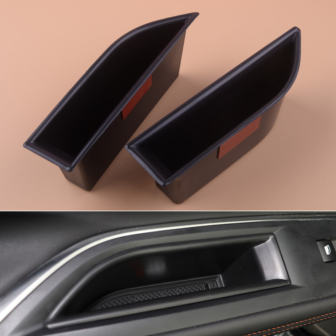 2x Car Front Door Organizer Holder Storage Box Fit for for Peugeot 3008 GT 2016-2018 v