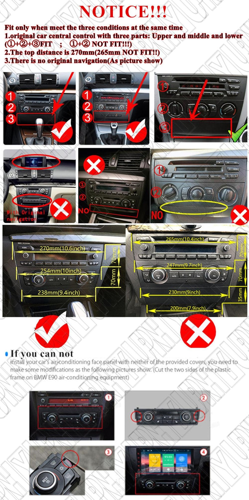 10.33 Android 14.0 Stereo Radio for BMW 1Series E88 E82 E81 E87 Auto AC 2004-12
