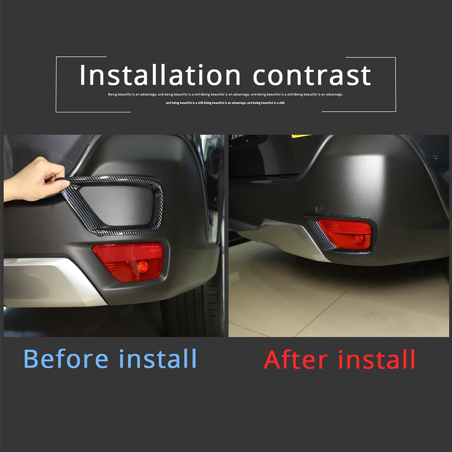 Carbon fiber rear bumper fog light trim covers for Subaru Inlander 2022 - 2023 n