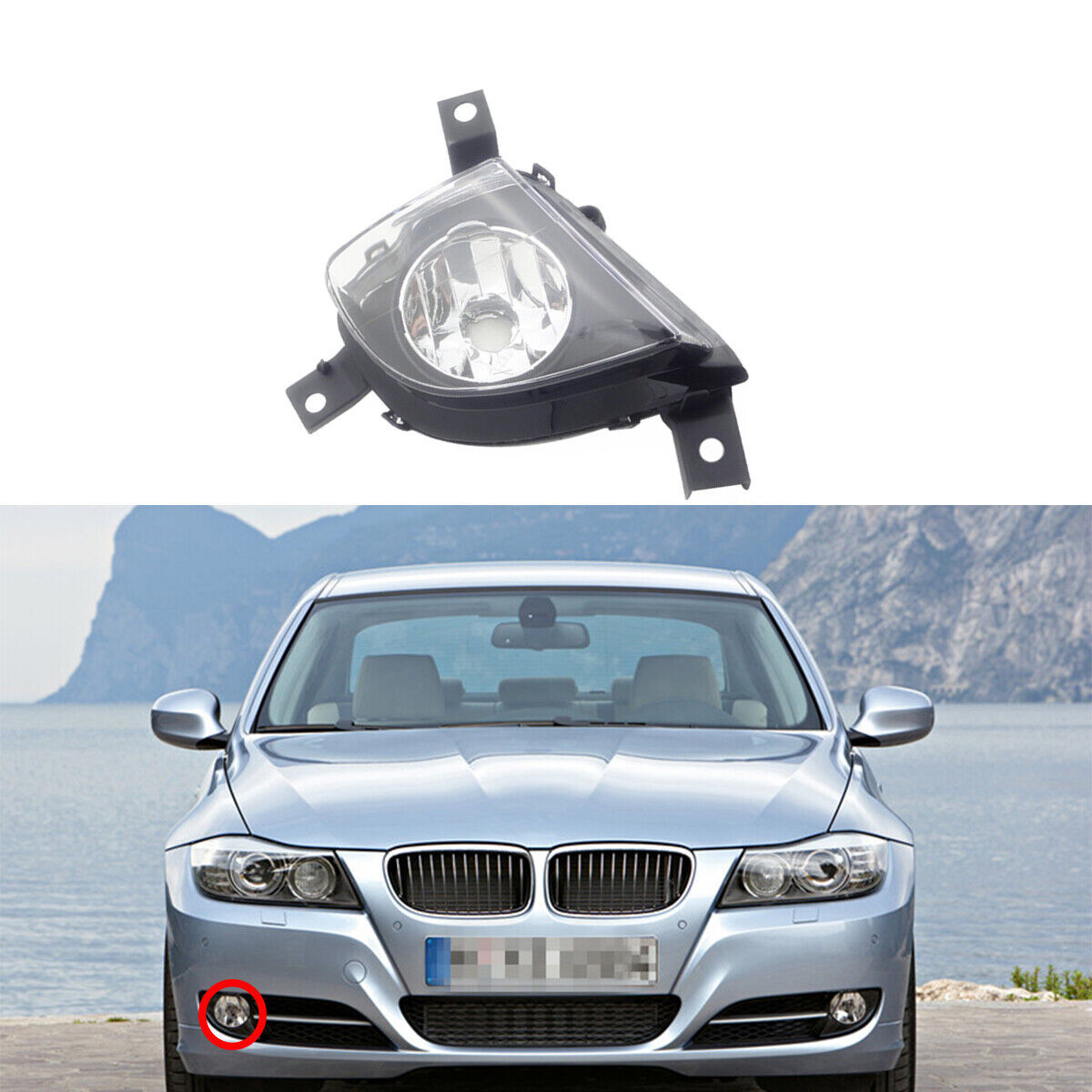 1Pcs Clear Front Bumper Lamp Fog Light Right Fit for BMW 3-Series E90 2008-2011