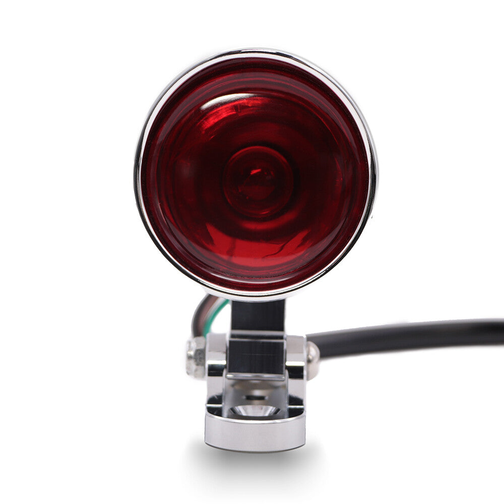 Chrome Retro Bullet Tail Brake Light for Honda Cafe Racer Chopper Bobber Custom Q