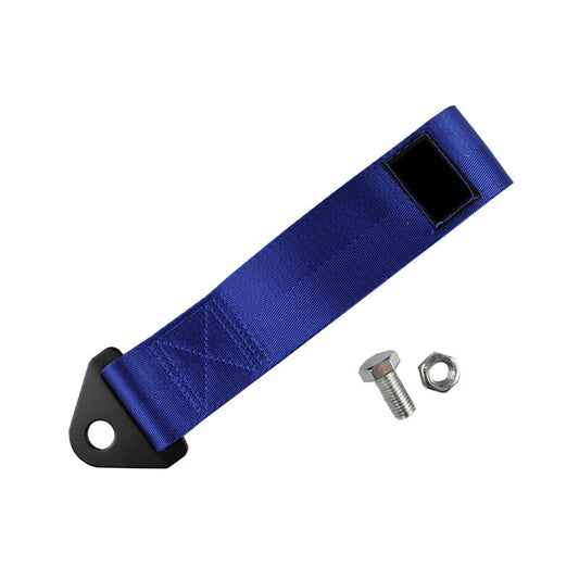 Sports Blue High Strength Racing Tow Strap Kit for Front Rear Bumper Towing Hook Q