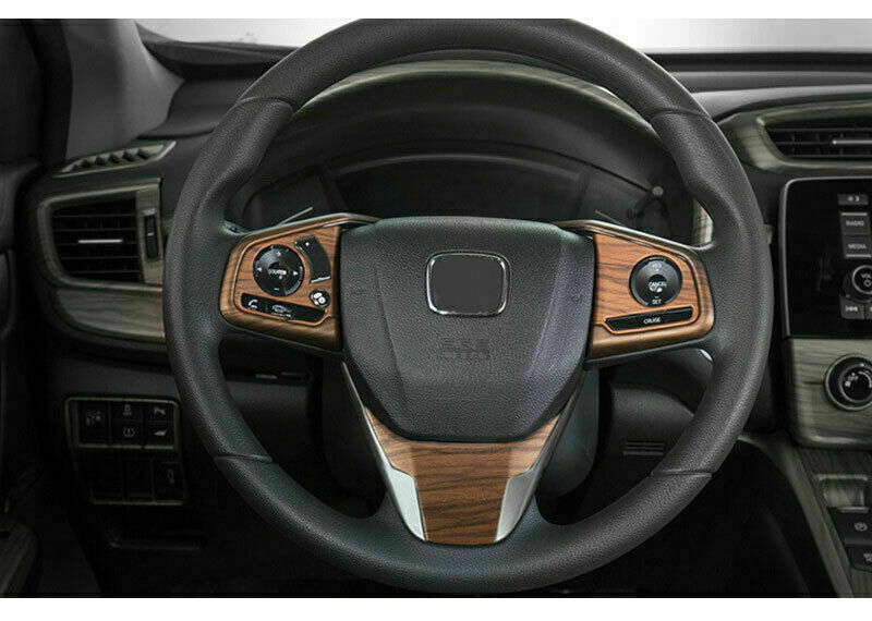for Honda CR-V CRV 2017-2022 DX Steering Wheel Decor Cover Trim Wood Grain 4PCS