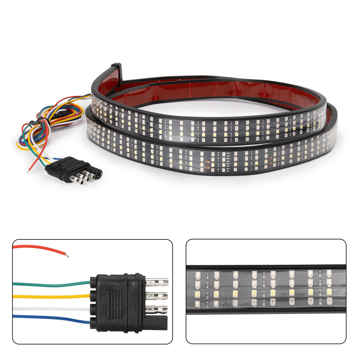 60 4Rows 624 LED Strip Tailgate Light Bar Reverse Brake Signal For Pickup Truck