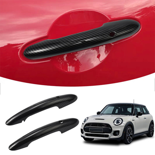 2xCarbon Fiber Color Car Door Handle Covers w/Hole for BMW for Mini F54 F55 F56 F60