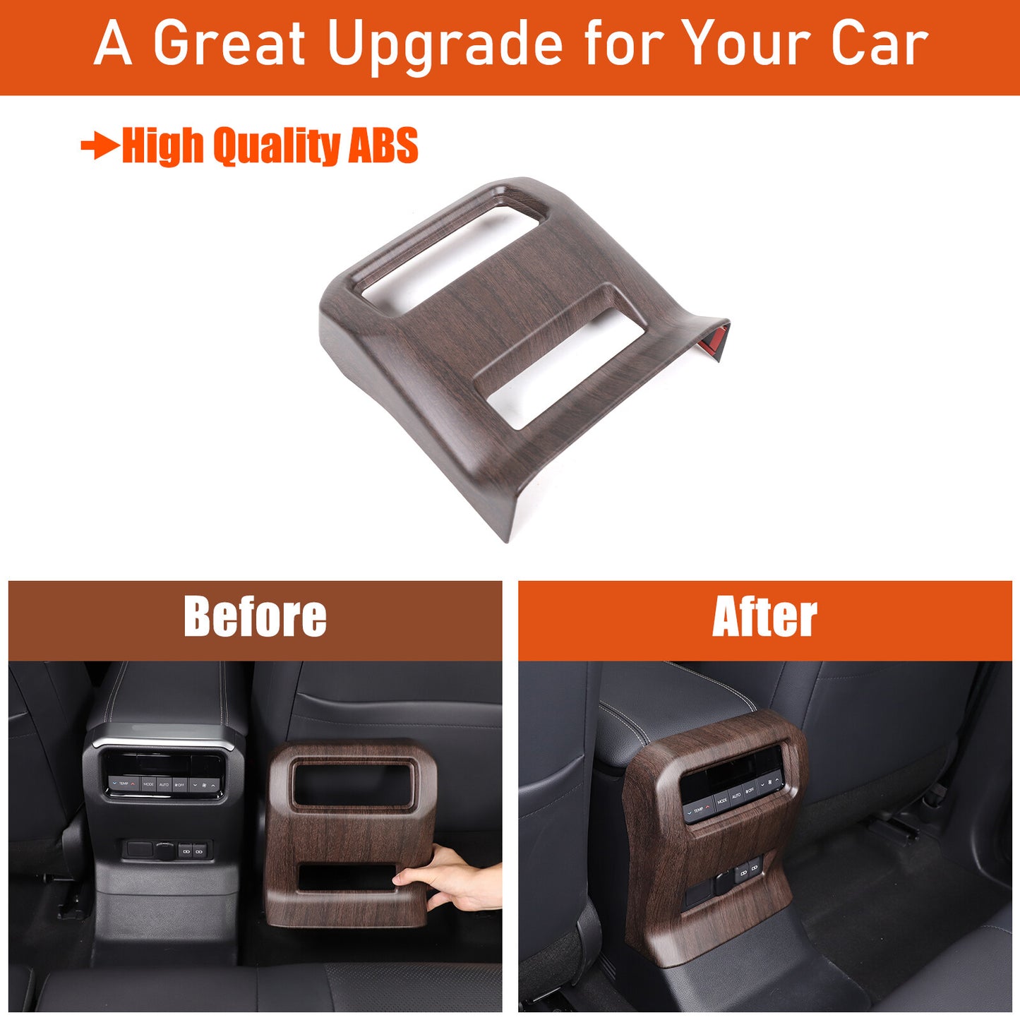 Oak wood grain rear air vent socket cover for Prado for Land Cruiser 250 2024- n