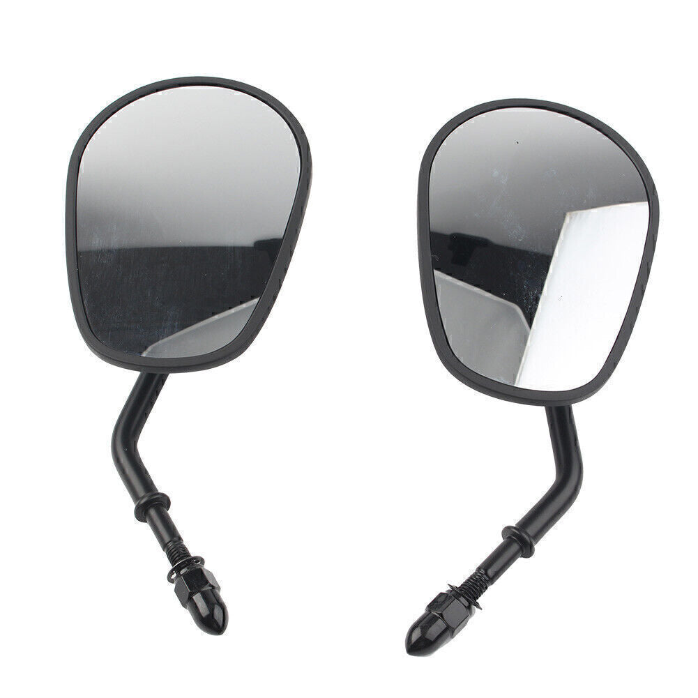 for Harley Touring Road Koing Black Handlebar Bike Rearview Bar End Side Mirror Q